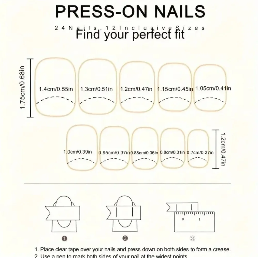 24 Pieces Fake Press On Nails